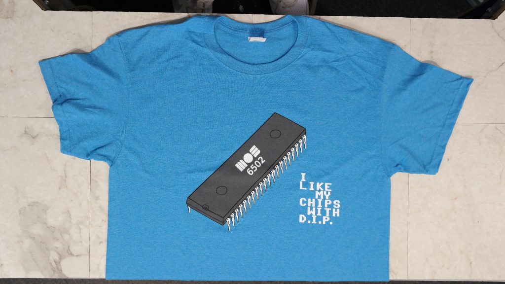 T-Shirt 6502 Processor in Light Blue - The 8-Bit Guy